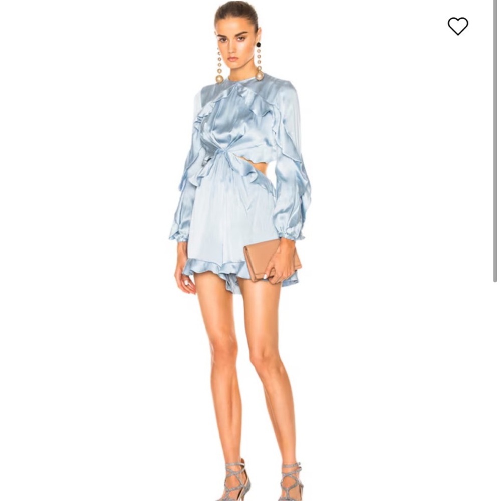 Elegant Light Blue Ruffled Dress